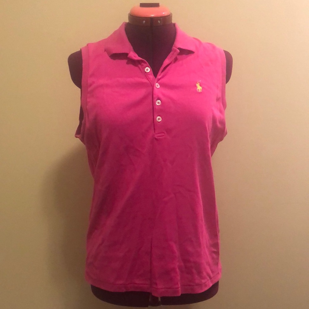 Ralph Lauren Sleeveless Polo - Large - Hot Pink